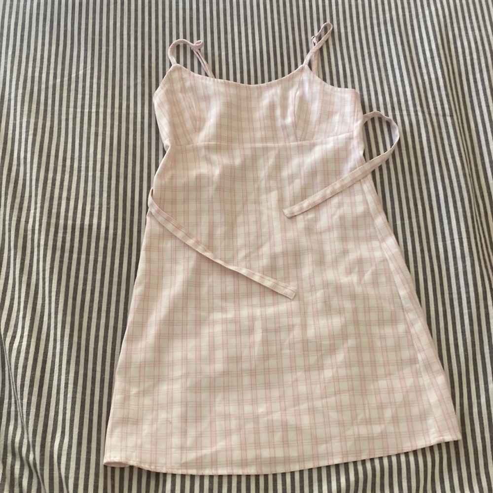 A plaid pink dress brandy Melville